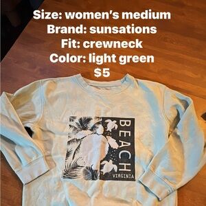 Sunsations Light Green Women's Crewneck Sweatshirt